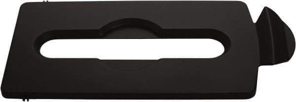 Rubbermaid - Rectangle Lid for Use with 23 Gal Rectangular Recycle Containers - Black, Polypropylene, For Slim Jim Trash Cans - Industrial Tool & Supply