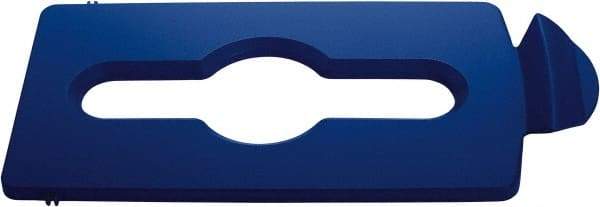 Rubbermaid - Rectangle Lid for Use with 23 Gal Rectangular Recycle Containers - Blue, Polypropylene, For Slim Jim Trash Cans - Industrial Tool & Supply