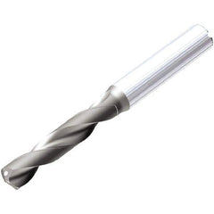 Kennametal - 10mm 138° Spiral Flute Solid Carbide Screw Machine Drill Bit - AlTiN Finish, Right Hand Cut, 47mm Flute Length, 89mm OAL, SGL Point, Straight Shank, Through Coolant - Industrial Tool & Supply