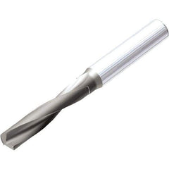 Kennametal - 10.5mm 142° Spiral Flute Solid Carbide Screw Machine Drill Bit - AlTiSiN Finish, Right Hand Cut, 55mm Flute Length, 102mm OAL, SGL Point, Straight Shank - Industrial Tool & Supply