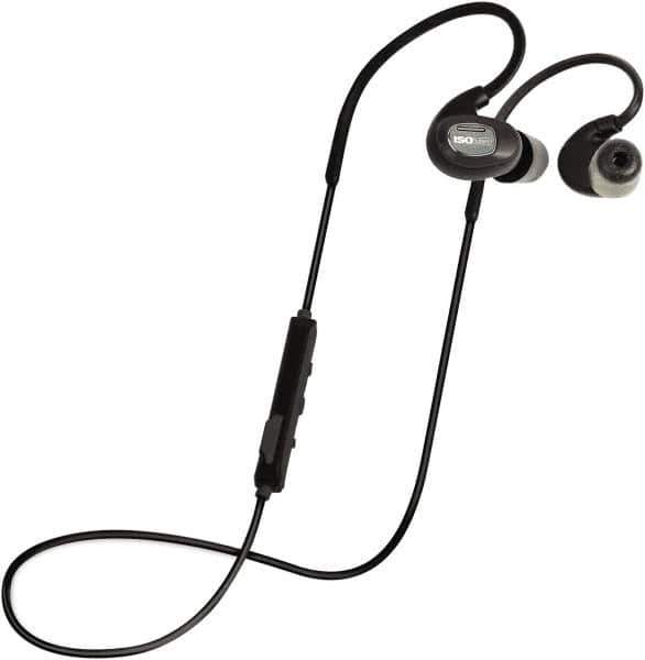 ISOtunes - Reusable, 27 dB Behind Neck Noise Isolating Earbud - ANSI S3.19-1974 Specification, Black Cup, Black Plug - Industrial Tool & Supply
