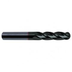 1/4" Dia. - 3 OAL - 30 Helix Super-A CBD Ball Nose EM - 4 FL - Industrial Tool & Supply