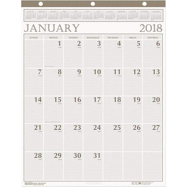 House of Doolittle - 12 Sheet, 20 x 26", Wall Calendar - Beige - Industrial Tool & Supply
