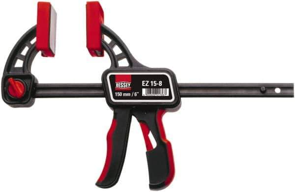Bessey - 6" Capacity, 2-3/8" Throat Depth, Carbon Steel Bar Clamp - 150 Lb Clamping Pressure - Industrial Tool & Supply
