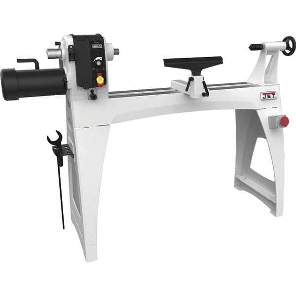 Jet - 18-1/2" Swing, 40" Distance Between Center, Woodworking Lathe - 2MT Headstock, 40 to 3,200 RPM, 4" Quill Travel - Industrial Tool & Supply