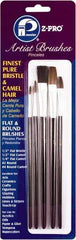 Premier Paint Roller - 21/64", 1/2", 1/4", #2, #4 Bristle & Camel Hair Artist's Paint Brush - 11/16, 1/2, 1/4" Wide, 3/8, 1/2, 5/8, 3/4" Bristle Length, 6" Wood Handle - Industrial Tool & Supply