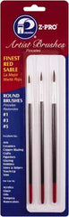 Premier Paint Roller - #1, #3, #5 Sable Artist's Paint Brush - 3/8" Bristle Length, 6" Wood Handle - Industrial Tool & Supply