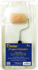 Premier Paint Roller - 14-3/4" Long, 3/8" Nap, Wall Paint Roller Set - 7-1/2" Wide, Steel Frame, Includes Paint Tray, Roller Cover & Frame - Industrial Tool & Supply
