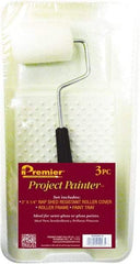Premier Paint Roller - 14-3/4" Long, 1/4" Nap, Wall Paint Roller Set - 7-1/2" Wide, Steel Frame, Includes Paint Tray, Roller Cover & Frame - Industrial Tool & Supply