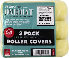 Premier Paint Roller - 1/2" Nap, 9" Wide Paint Mini Roller Covers - Semi-Rough Texture, Polyester - Industrial Tool & Supply