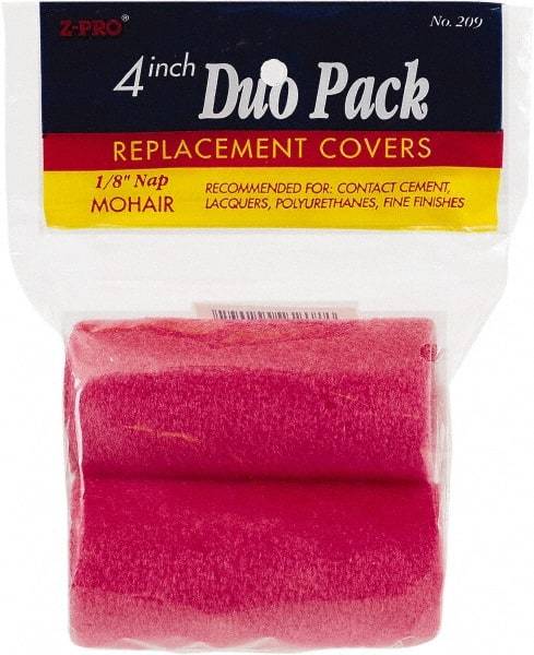 Premier Paint Roller - 4" Wide Paint Roller Cover - Smooth Texture, Mohair - Industrial Tool & Supply