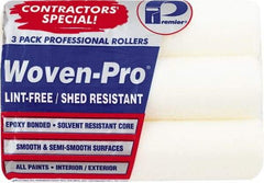 Premier Paint Roller - 3/8" Nap, 9" Wide Paint Roller Cover - Semi-Smooth Texture, Woven & Polyester - Industrial Tool & Supply