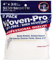 Premier Paint Roller - 3/8" Nap, 4" Wide Paint Roller Cover - Semi-Smooth Texture, Woven & Polyester - Industrial Tool & Supply