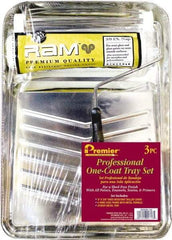 Premier Paint Roller - 14" Long, 3/8" Nap, Wall Paint Roller Set - 9" Wide, Steel Frame, Includes Paint Tray, Roller Cover & Frame - Industrial Tool & Supply