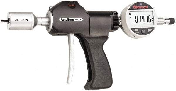 Starrett - Electronic Bore Gages Type: Pistol Grip Electronic Bore Gage Minimum Measurement (Decimal Inch): 0.1000 - Industrial Tool & Supply