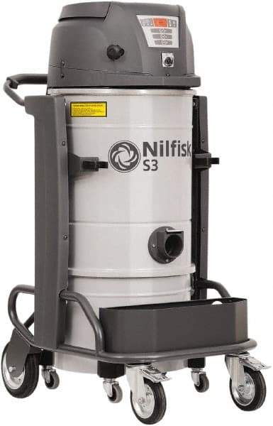 Nilfisk - 13 Gal, Steel Tank, Dry, Industrial Vacuum - 3.22 hp, 15.8 Amps - Industrial Tool & Supply