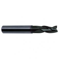 9/16 Dia. x 3-1/2 Overall Length 3-Flute Square End Solid Carbide SE End Mill-Round Shank-Center Cut-Super-A - Industrial Tool & Supply