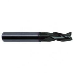 9/16 Dia. x 3-1/2 Overall Length 3-Flute Square End Solid Carbide SE End Mill-Round Shank-Center Cut-Super-A - Industrial Tool & Supply