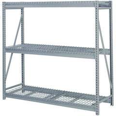 Lyon - 3 Shelf Starter Waterfall Wire Steel Shelving - 10,000 Lb Capacity, 96" Wide x 72" High x 48" Deep, Dove Gray - Industrial Tool & Supply