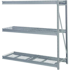 Lyon - 4 Shelf Add-On Waterfall Wire Steel Shelving - 10,000 Lb Capacity, 96" Wide x 96" High x 36" Deep, Dove Gray - Industrial Tool & Supply
