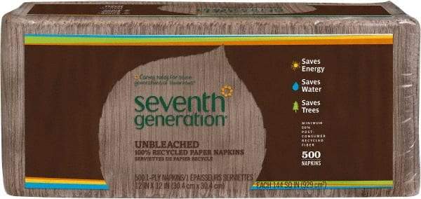 Seventh Generation - 12" Long x 12" Wide, Paper Napkins - 1 Ply, Brown - Industrial Tool & Supply