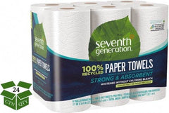 Seventh Generation - Perforated Roll of 2 Ply White Paper Towels - 11" Wide, No Added Dyes or Fragrances, 100% Recycled - Industrial Tool & Supply