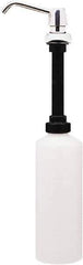 Bobrick - 34 oz Liquid Soap Dispenser Hardware - Plastic, Polyethylene & Stainless Steel, Counter Mounted, Chrome & Stainless Steel - Industrial Tool & Supply