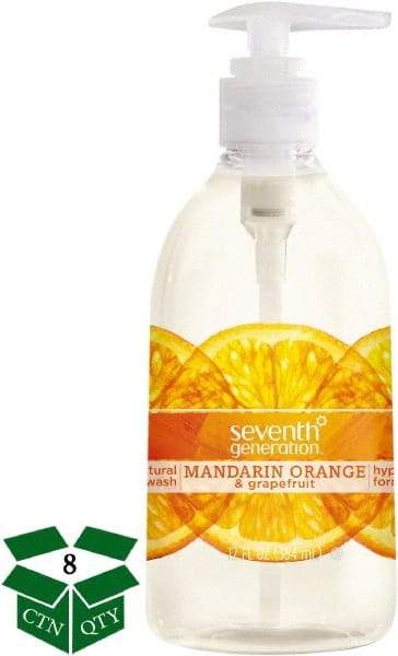 Seventh Generation - 12 oz Pump Bottle Liquid Soap - Clear, Mandarin Orange & Grapefruit Scent - Industrial Tool & Supply