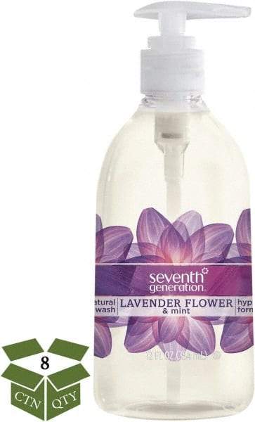 Seventh Generation - 12 oz Pump Bottle Liquid Soap - Clear, Lavender Flower & Mint Scent - Industrial Tool & Supply