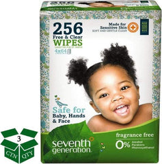 Seventh Generation - Pre-Moistened Baby Wipes - Refill, 7" x 7" Sheet Size, White - Industrial Tool & Supply