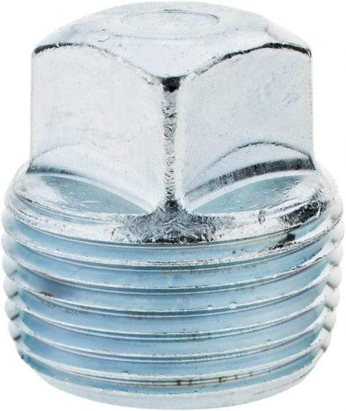 Parker - 1 Male Thread, Steel Industrial Pipe Square Head Plug - MNPTF, 5,500 psi - Industrial Tool & Supply