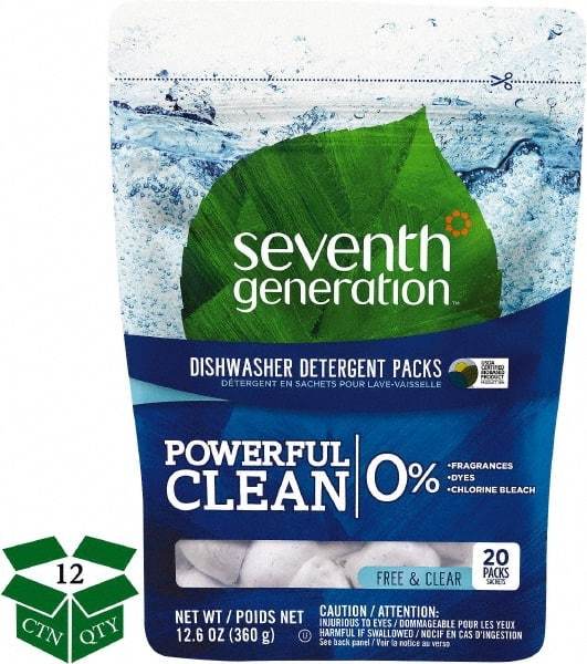 Seventh Generation - 0.63 oz Packet Automatic Dishwashing Powder - Unscented - Industrial Tool & Supply