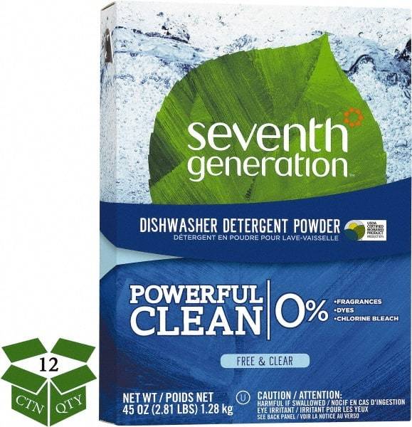 Seventh Generation - 45 oz Box Automatic Dishwashing Powder - Unscented - Industrial Tool & Supply