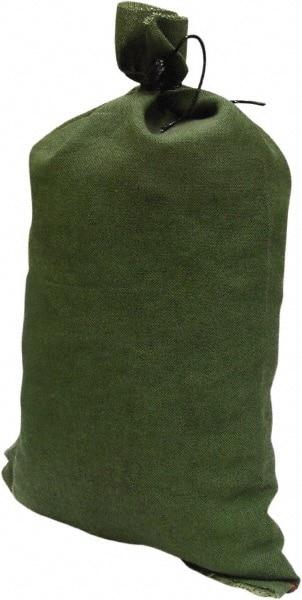 Made in USA - 14" Long x 26" High Sand Bag - Olive Green Polyproplene, For Spill Containment - Industrial Tool & Supply