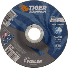 Weiler - 5" 60 Grit Aluminum Oxide/Silicon Carbide Blend Cutoff Wheel - 0.045" Thick, 7/8" Arbor, 12,200 Max RPM, Use with Angle Grinders - Industrial Tool & Supply