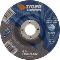 Weiler - 5" 24 Grit Aluminum Oxide/Silicon Carbide Blend Cutoff Wheel - 1/4" Thick, 7/8" Arbor, 12,200 Max RPM, Use with Angle Grinders - Industrial Tool & Supply