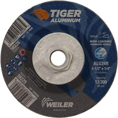 Weiler - 4-1/2" 24 Grit Aluminum Oxide/Silicon Carbide Blend Cutoff Wheel - 1/4" Thick, 5/8-11 Arbor, 13,300 Max RPM, Use with Angle Grinders - Industrial Tool & Supply