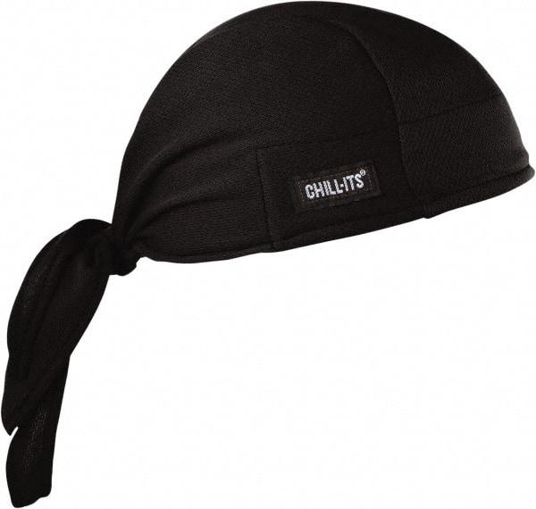 Ergodyne - Size Universal, Cooling Tie Hat - Black Solid Pattern, Polyester - Industrial Tool & Supply