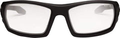 Ergodyne - Clear Lenses, Framed Safety Glasses - Anti-Fog, Matte Black Frame, Size Universal, Wrap Around - Industrial Tool & Supply