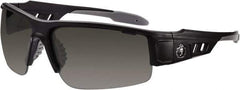Ergodyne - Smoke Lenses, Framed Safety Glasses - Uncoated Lenses, Matte Black Frame, Size Universal, Wrap Around - Industrial Tool & Supply
