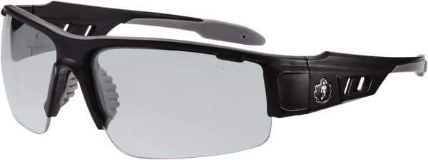 Ergodyne - Indoor/Outdoor Lenses, Framed Safety Glasses - Uncoated Lenses, Matte Black Frame, Size Universal, Wrap Around - Industrial Tool & Supply