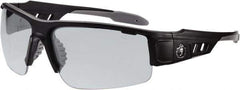 Ergodyne - Indoor/Outdoor Lenses, Framed Safety Glasses - Uncoated Lenses, Matte Black Frame, Size Universal, Wrap Around - Industrial Tool & Supply