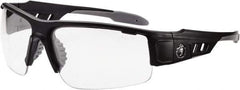 Ergodyne - Clear Lenses, Framed Safety Glasses - Uncoated Lenses, Matte Black Frame, Size Universal, Wrap Around - Industrial Tool & Supply