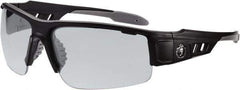 Ergodyne - Indoor/Outdoor Lenses, Framed Safety Glasses - Anti-Fog, Matte Black Frame, Size Universal, Wrap Around - Industrial Tool & Supply