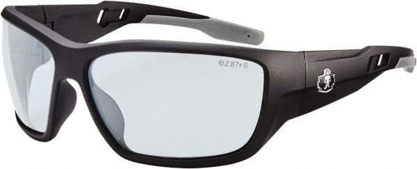 Ergodyne - Indoor/Outdoor Lenses, Framed Safety Glasses - Anti-Fog, Matte Black Frame, Size Universal, Wrap Around - Industrial Tool & Supply