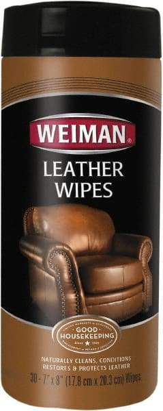 Weiman - Wipes Leather Cleaner - Unscented, Canister Container - Industrial Tool & Supply