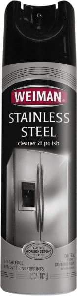 Weiman - 17 fl oz Aerosol Stainless Steel Cleaner & Polish - Unscented, Can Container - Industrial Tool & Supply