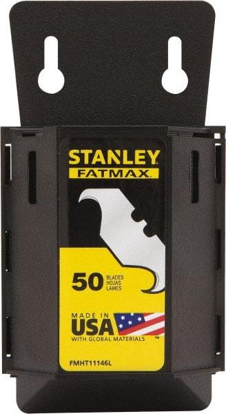 Stanley - 50 Piece, Carbon Steel, Hook Blade - 2-7/16" Long, 0.0235" Blade Thickness - Industrial Tool & Supply