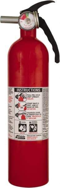 Kidde - 2.9 Lb, 10-B:C Rated, Dry Chemical Fire Extinguisher - 3-1/4" Diam x 13-3/4" High, 100 psi, 12' Discharge in 12 sec, Seamless Aluminum Cylinder - Industrial Tool & Supply