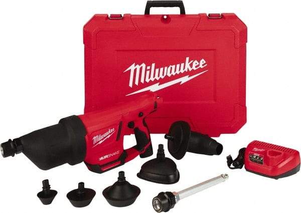Milwaukee Tool - 12V Lithium-Ion Battery Battery Drain Cleaning Machine - For 1" to 4" Pipe - Industrial Tool & Supply